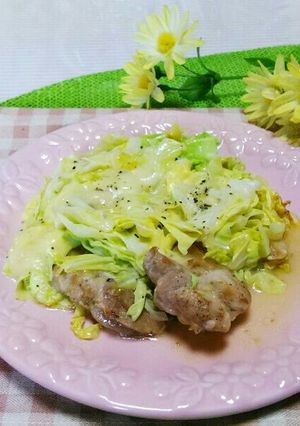 柚子胡椒焼き鶏肉の春キャベ蒸し♪-レシピのメイン写真