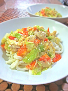 オッサンの餡かけ洋風親子うどん-レシピのメイン写真