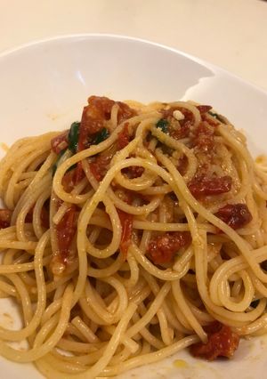 ミニトマトで簡単！オイルのスパゲッティ-レシピのメイン写真