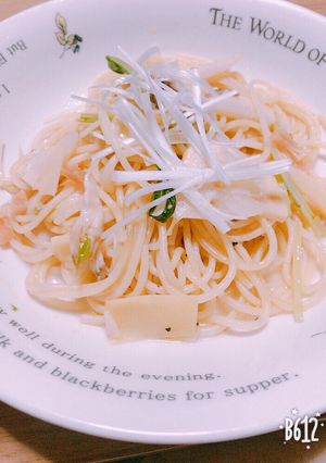 たけのこと水菜のスープスパ-レシピのメイン写真