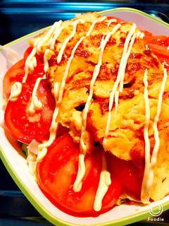 簡単!甘い卵焼きのサラダ(‾▽‾)-レシピのメイン写真