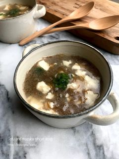 崩し豆腐ともずくの生姜スープ-レシピのメイン写真