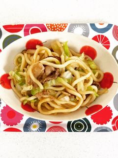 こどもも喜ぶ、あっさり焼きうどん。-レシピのメイン写真