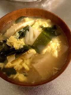 筍とわかめのふんわりかき玉味噌汁☆-レシピのメイン写真