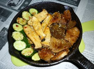 黒あわび茸えりんぎキュウリのアヒージョ炒-レシピのメイン写真