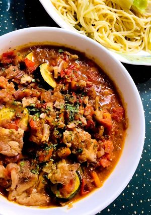 カチャトーラ風 鶏もも肉のトマト煮込み-レシピのメイン写真