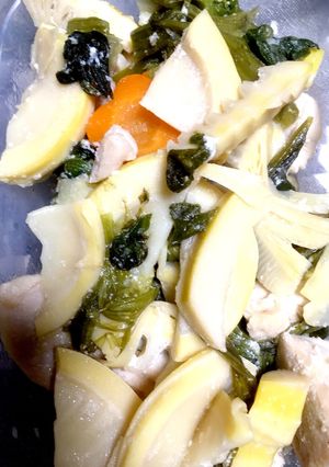 鶏胸、筍、ほうれん草の塩麹オイスター-レシピのメイン写真