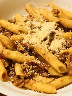 簡略☆鶏ひき肉のボロネーゼソース・ペンネ-レシピのメイン写真
