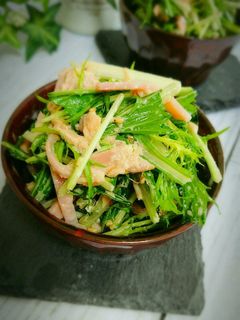 簡単☆水菜とツナのマヨポンサラダ-レシピのメイン写真