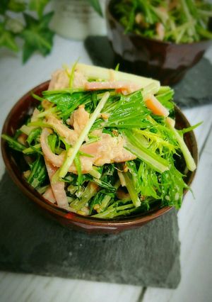 簡単☆水菜とツナのマヨポンサラダ-レシピのメイン写真