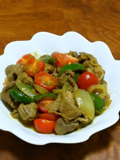 ラム肉とトマトのカレー炒め-レシピのメイン写真