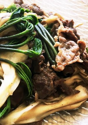 春が香る♪こしあぶらの牛肉炒め-レシピのメイン写真