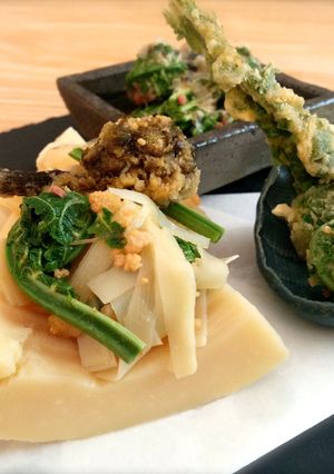 筍、こごみ、ふきのとうの塩漬けの山菜料理-レシピのメイン写真