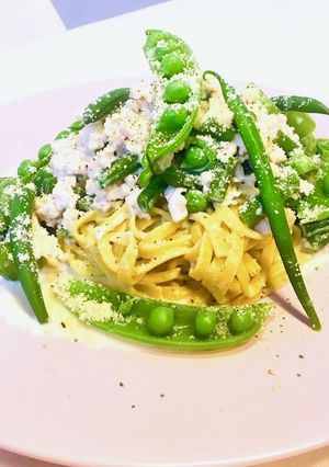 糖質制限!緑野菜のホワイトボロネーゼ-レシピのメイン写真
