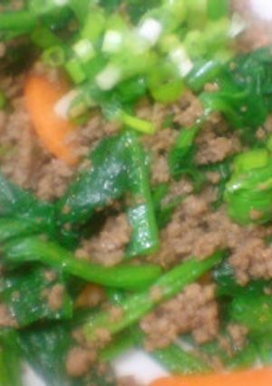 食べやすい♪ほうれん草の甘辛そぼろ-レシピのメイン写真