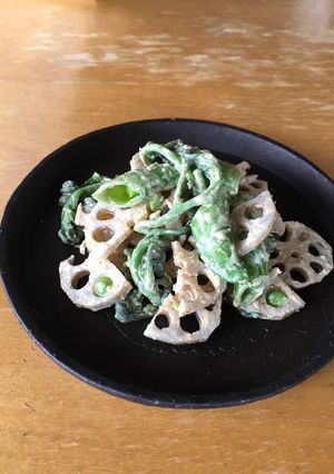 れんこんと春野菜の柚子胡椒ごま風味-レシピのメイン写真
