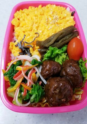 炒りたまご弁当☆塩こぶ&たぬき旨飯☆-レシピのメイン写真