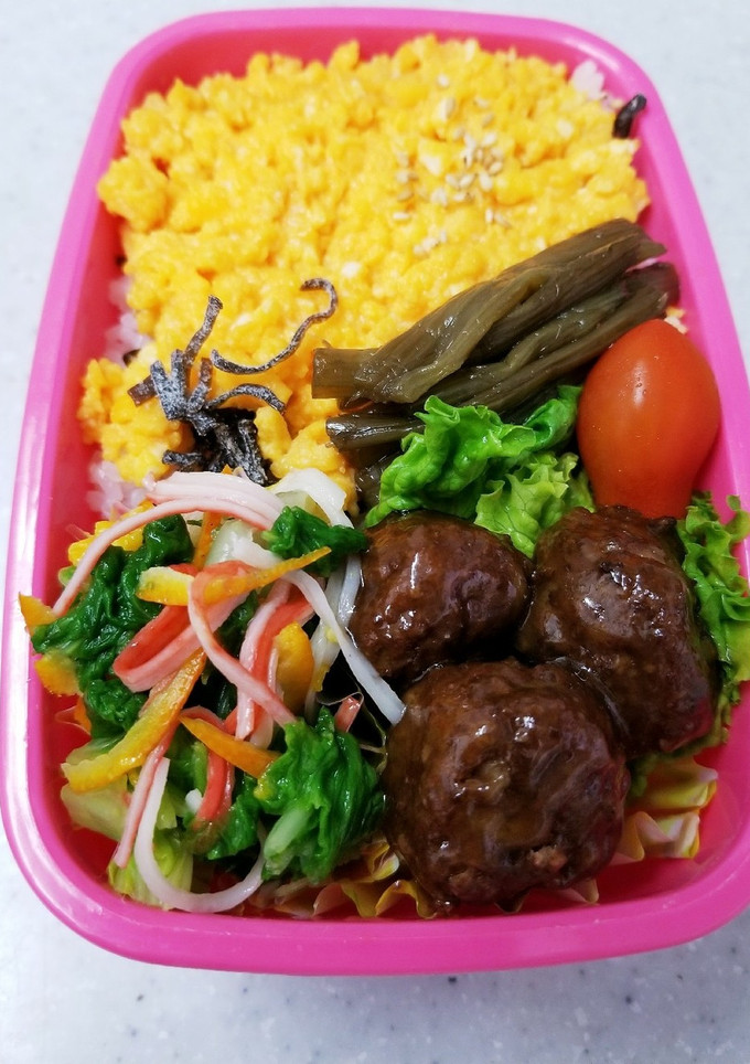 炒りたまご弁当☆塩こぶ&たぬき旨飯☆-レシピのメイン写真