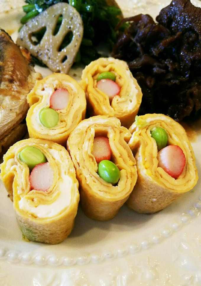 カニかまと枝豆の玉子焼き-レシピのメイン写真