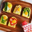ミニドテマヨトースト☆うずら卵と焼き野菜