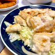 鶏胸とキャベツのシーザードレッシング炒め