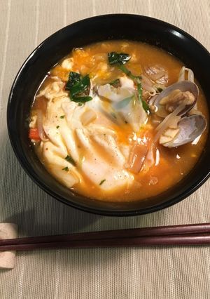 辛ラーメンwithあさりの酒蒸し-レシピのメイン写真