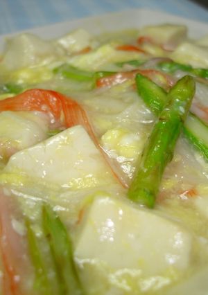 とろ～り♪アスパラの豆腐あんかけ-レシピのメイン写真