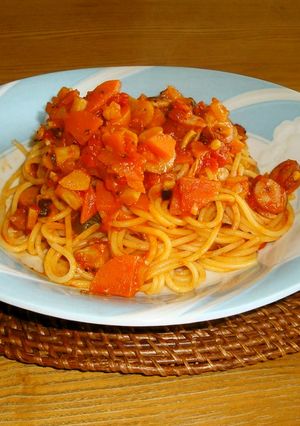 時短簡単プッタネスカ風パスタ＆アレンジ法-レシピのメイン写真
