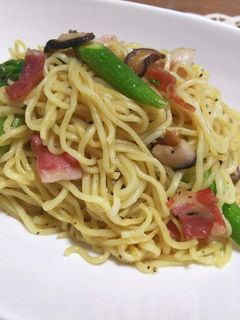 アスパラと椎茸とベーコンの焼きそば-レシピのメイン写真