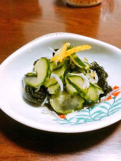 柚子風味✨きゅうりとわかめの酢の物-レシピのメイン写真