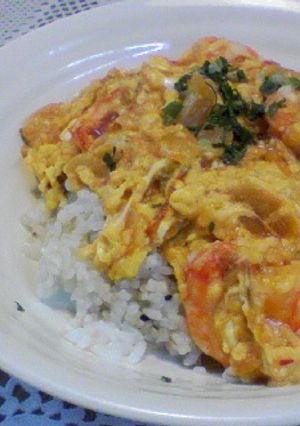 なんちゃって！簡単ふわふわｴﾋﾞﾁﾘ丼★-レシピのメイン写真