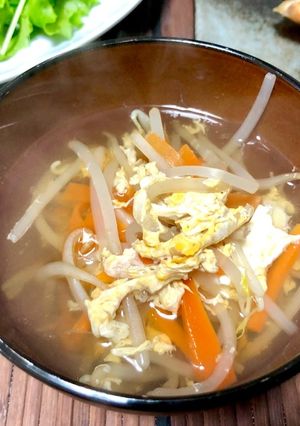 もやしと人参の和風かき玉汁-レシピのメイン写真