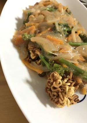 豆乳あんかけ辛ラーメン-レシピのメイン写真