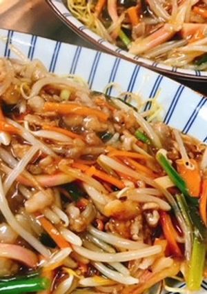 シャキシャキもやしのあんかけ焼きそば-レシピのメイン写真