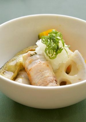 彩り野菜とまきまき里芋のあんかけ-レシピのメイン写真