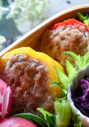 ピーマンのリングハンバーグ◎肉詰め！-レシピのメイン写真