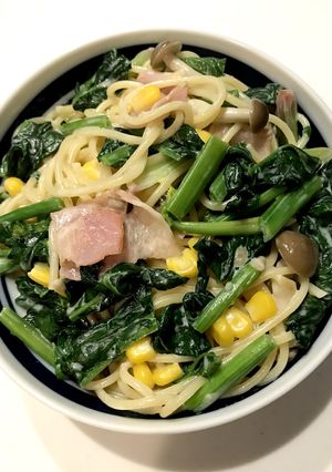 ほうれん草とベーコンのクリームパスタ-レシピのメイン写真