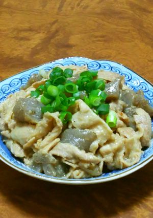 簡単！！豚バラとこんにゃくの味噌煮-レシピのメイン写真