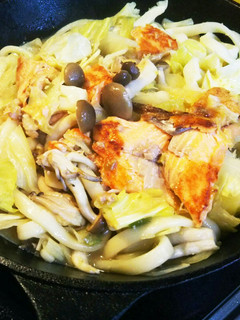 絶品 北海道鮭のちゃんちゃん焼きうどん-レシピのメイン写真