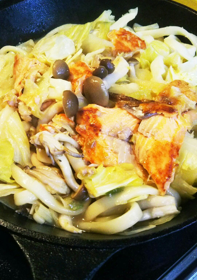 絶品 北海道鮭のちゃんちゃん焼きうどん-レシピのメイン写真