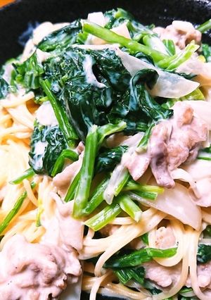 ほうれん草のクリームパスタ-レシピのメイン写真