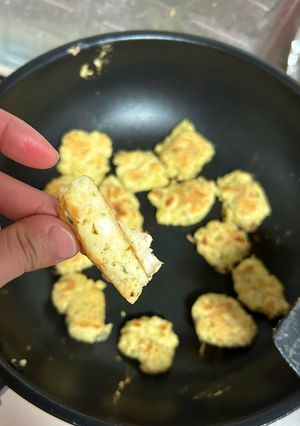 鶏はんぺん卵の青のりバーグ〜醤油風味〜-レシピのメイン写真
