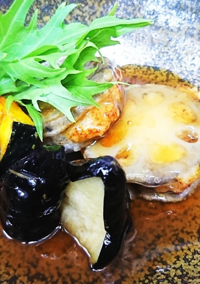野菜と海老真丈蓮根挟み揚げ割下簡単餡掛け-レシピのメイン写真