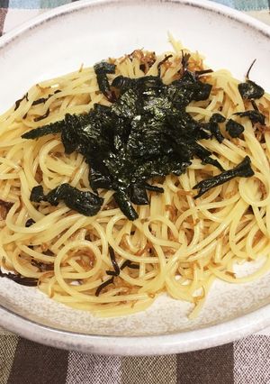 簡単☆ちりめん山椒と塩昆布のパスタ-レシピのメイン写真