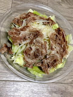 レンチン簡単!豚もやしとキャベツの温野菜-レシピのメイン写真