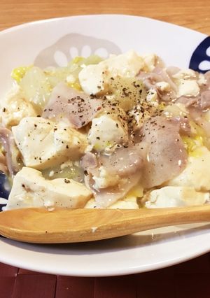 ★祝話題入★豚バラと白菜のうま塩豆腐あん-レシピのメイン写真