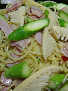 アスパラとタケノコのペペロンチーノ-レシピのメイン写真