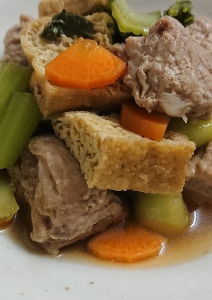 レンジで簡単☆ミルフィーユ豚肉と厚揚げ煮-レシピのメイン写真
