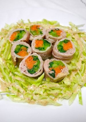 簡単！小松菜の肉巻き中華煮-レシピのメイン写真