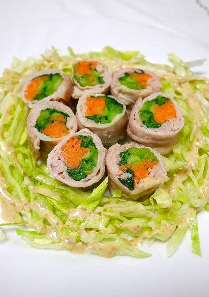 簡単！小松菜の肉巻き中華煮-レシピのメイン写真